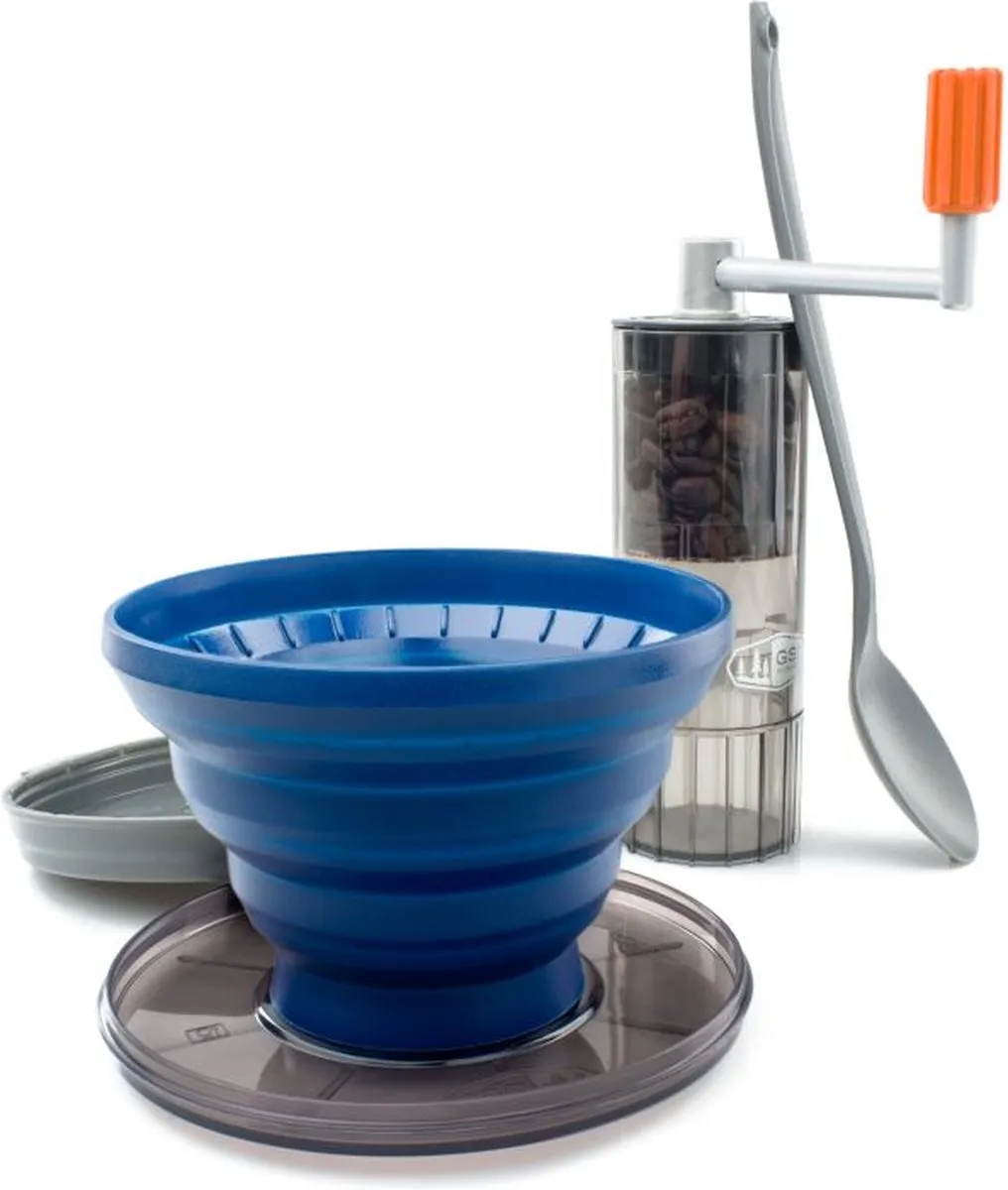GSI Outdoors Gourmet Pourover Java Set - 12 Kopjes - Blauw/Grijs/Zwart