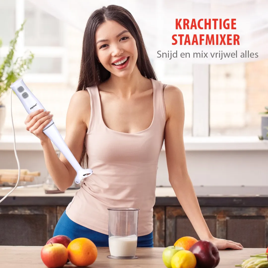 Alpina Staafmixer Set 400W - Wit - afbeelding 6 van 6