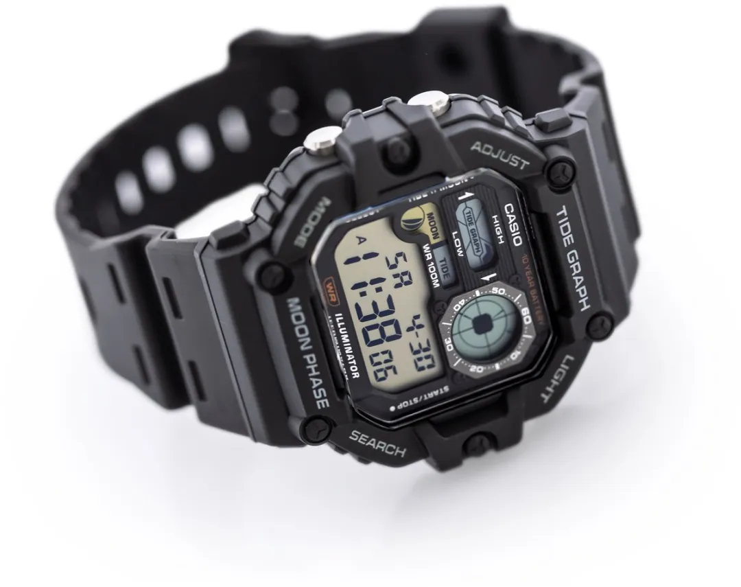 Casio WS-1700H-1AV Sporthorloge - Waterdicht - Dual Time - Maansfasen - Zwart - afbeelding 4 van 6