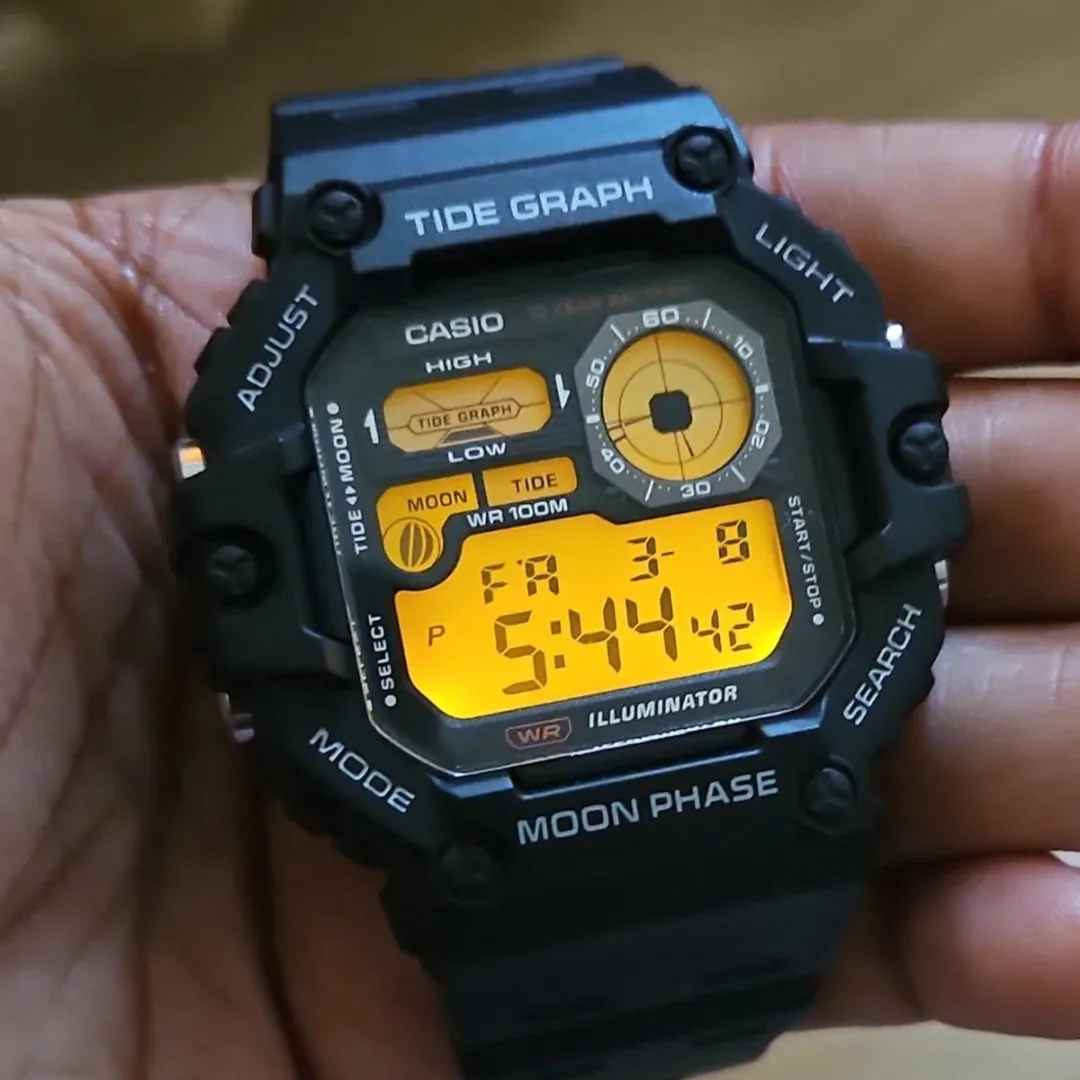Casio WS-1700H-1AV Sporthorloge - Waterdicht - Dual Time - Maansfasen - Zwart - afbeelding 6 van 6