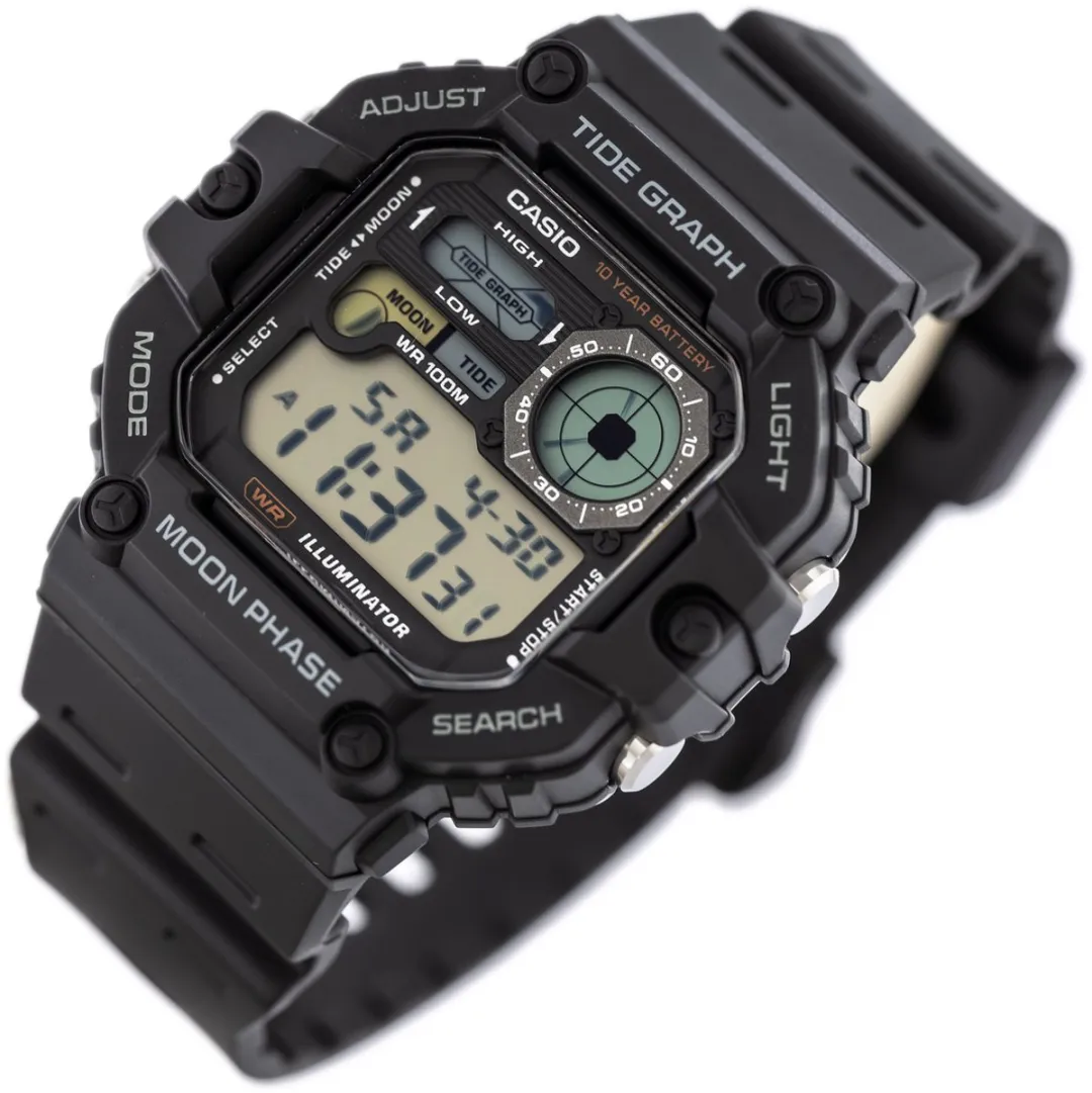 Casio WS-1700H-1AV Sporthorloge - Waterdicht - Dual Time - Maansfasen - Zwart - afbeelding 2 van 6