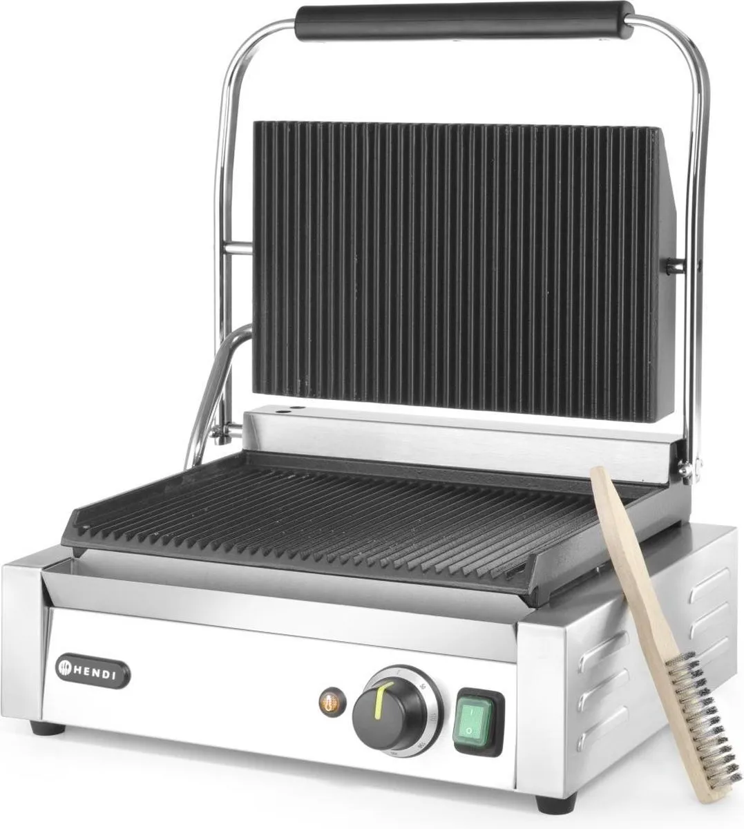 HENDI Contactgrill HEN-263655 - 2200W - 340x230mm - Rvs
