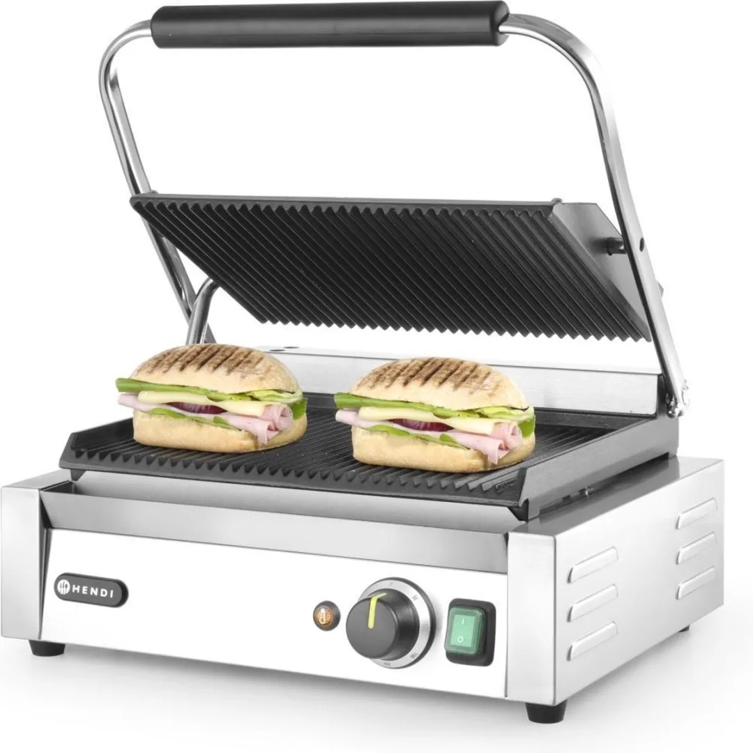 HENDI Contactgrill HEN-263655 - 2200W - 340x230mm - Rvs