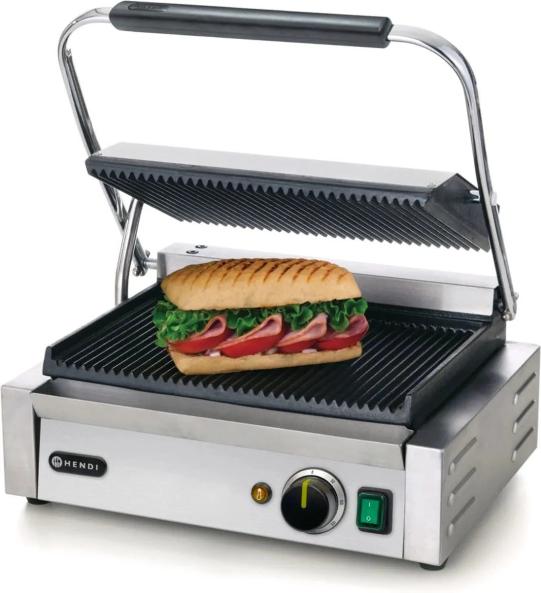 HENDI Contactgrill HEN-263655 - 2200W - 340x230mm - Rvs