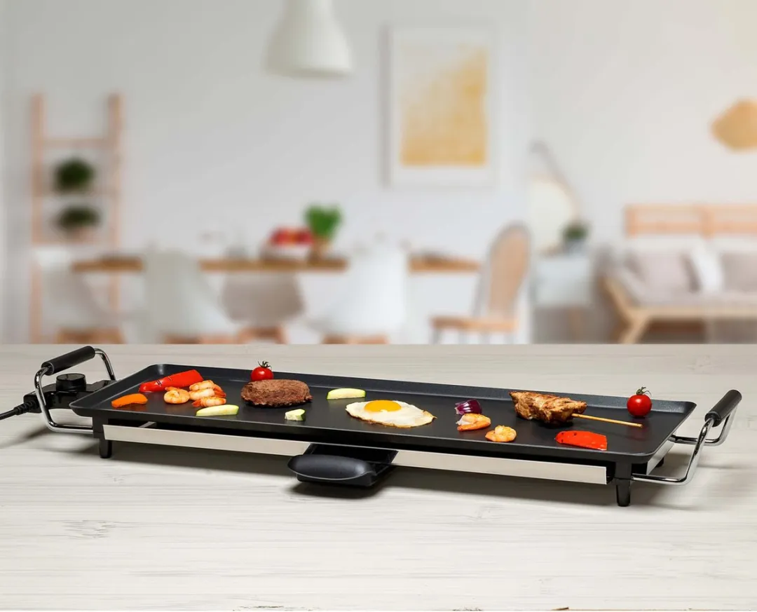 Alpina Teppanyaki Bakplaat 2000W - 70x23cm - Zwart