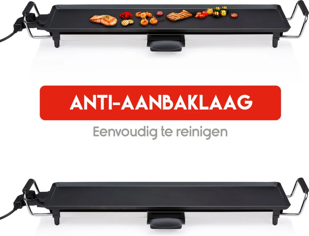 Alpina Teppanyaki Bakplaat 2000W - 70x23cm - Zwart - afbeelding 6 van 6