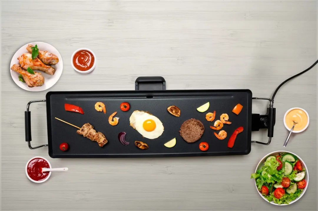 Alpina Teppanyaki Bakplaat 2000W - 70x23cm - Zwart