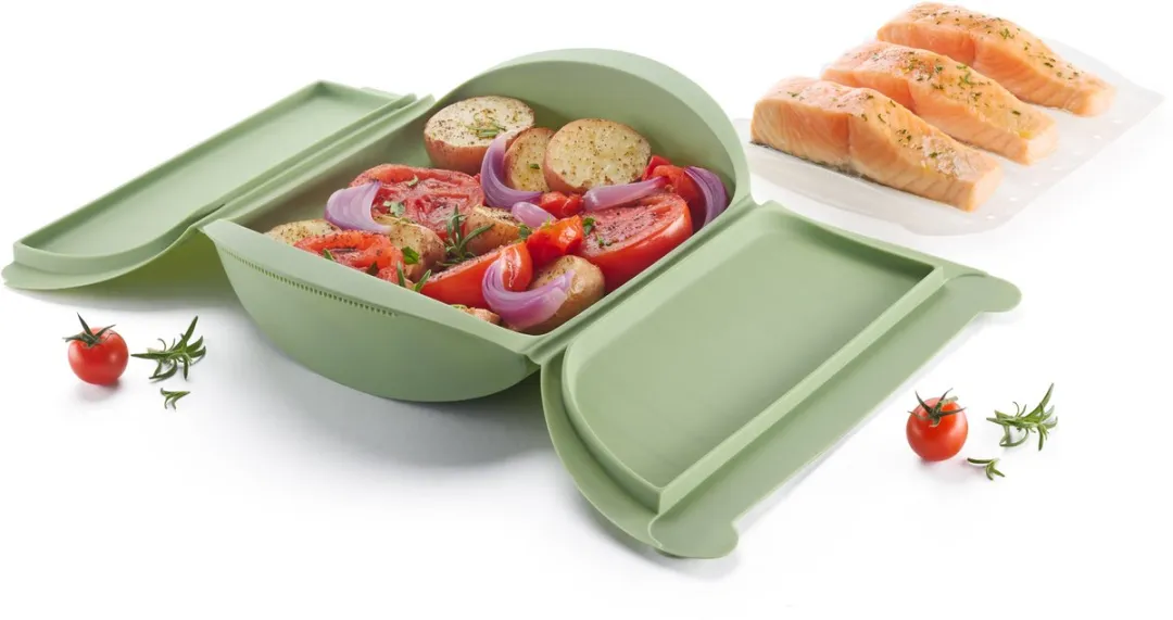 Lékué Stoomkoker - met Plateau - geschikt voor 4 personen - Green