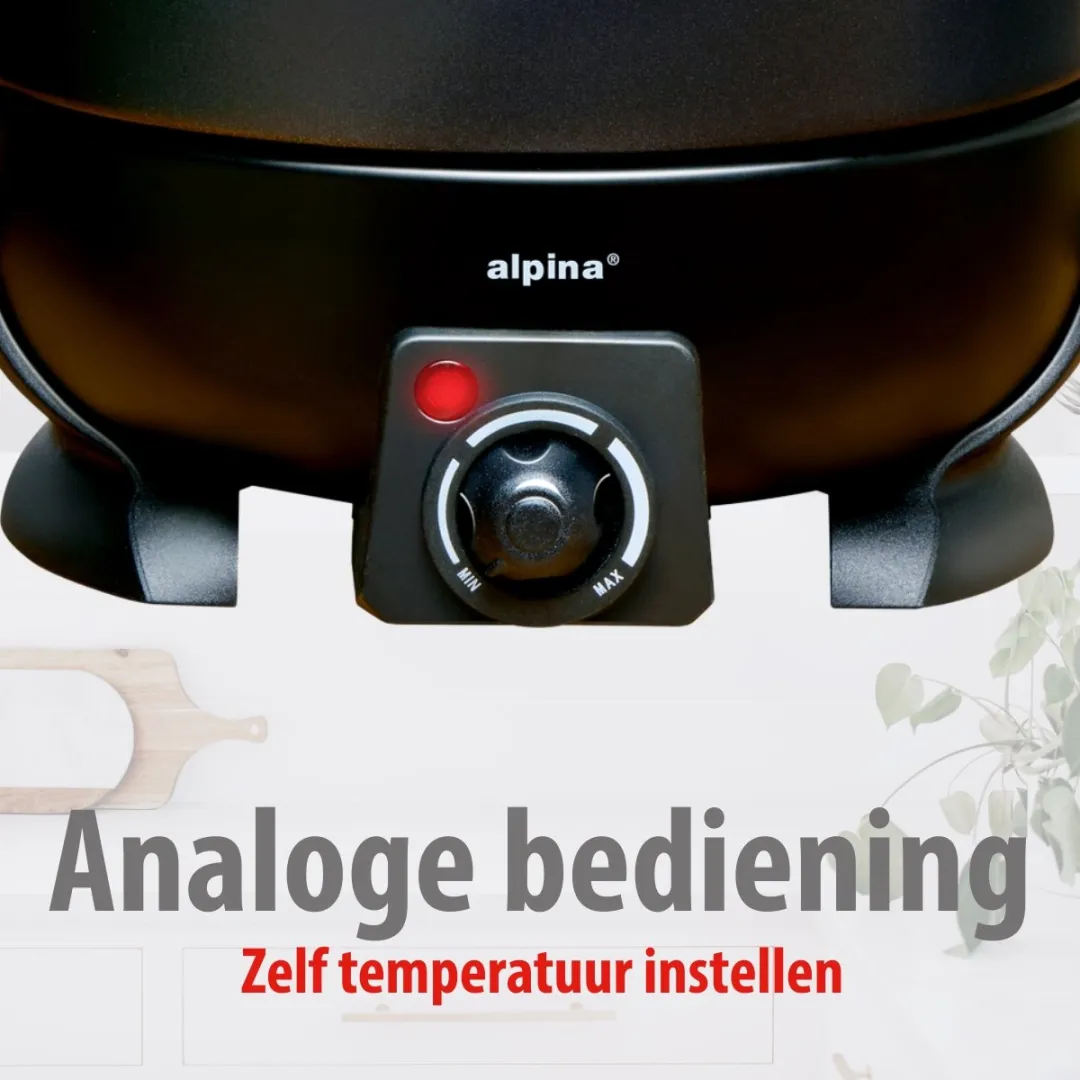 Alpina Elektrische Fondueset 800W - 2L - 4 Vorken - Zwart