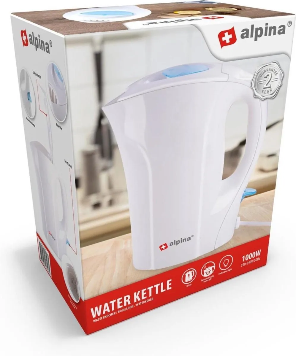 Alpina AL-590011 Waterkoker 1L - 800-1000W - Wit