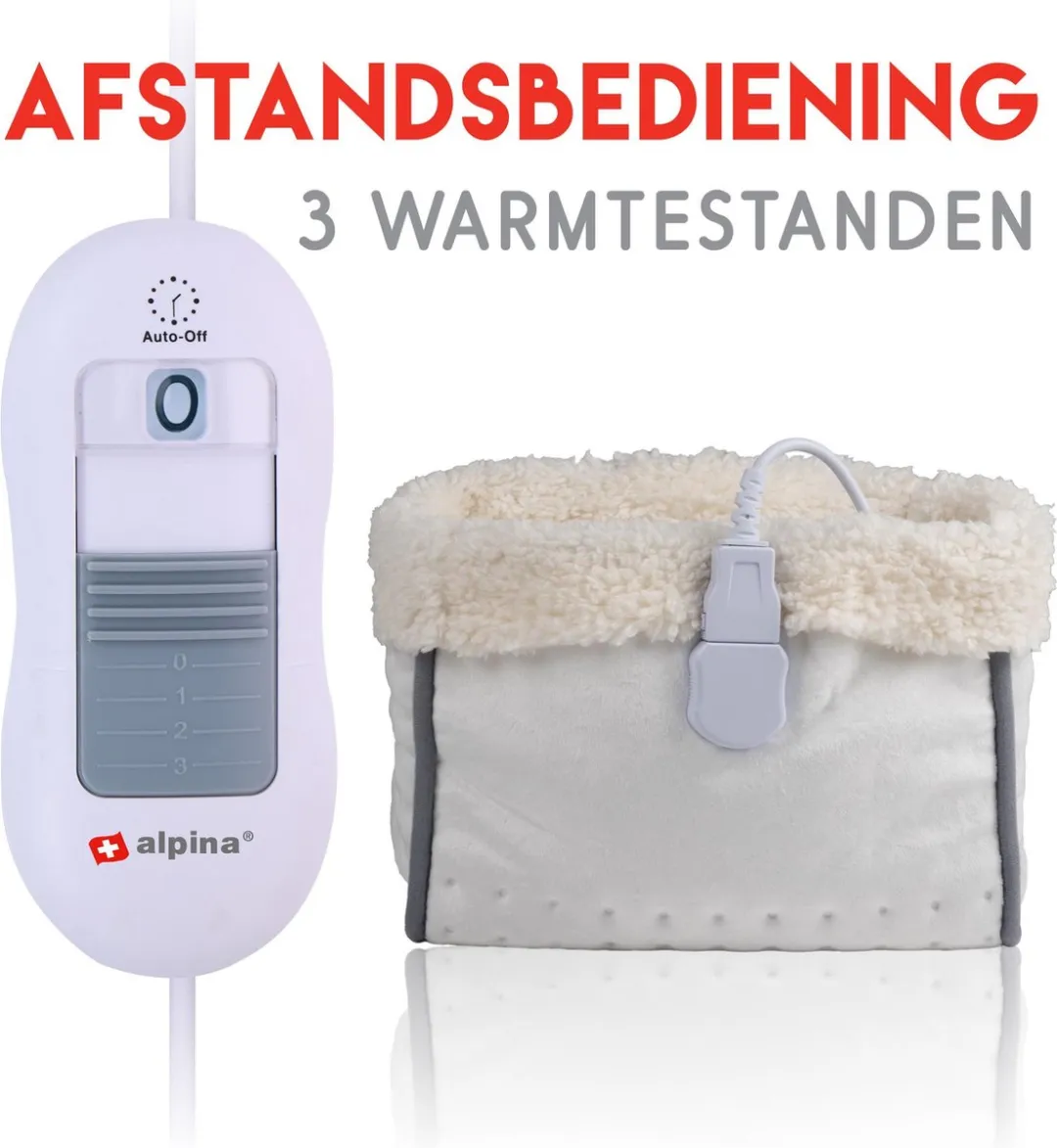 Alpina E17462 Elektrische Voetenwarmer - 3 Standen - Wit