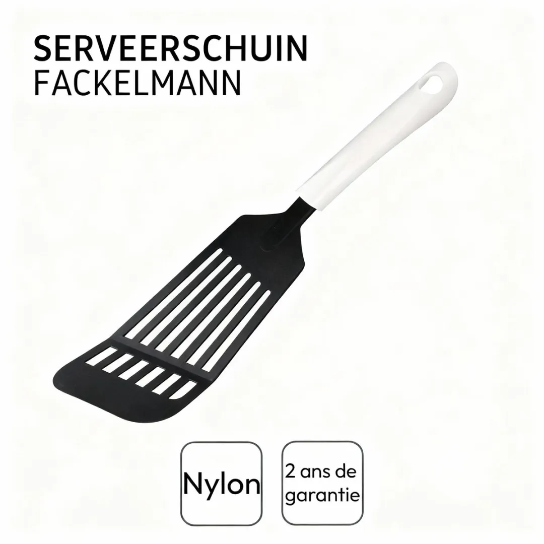 Fackelmann 49235 Gaatjeskeuken Spatel - 32cm - Wit/Zwart