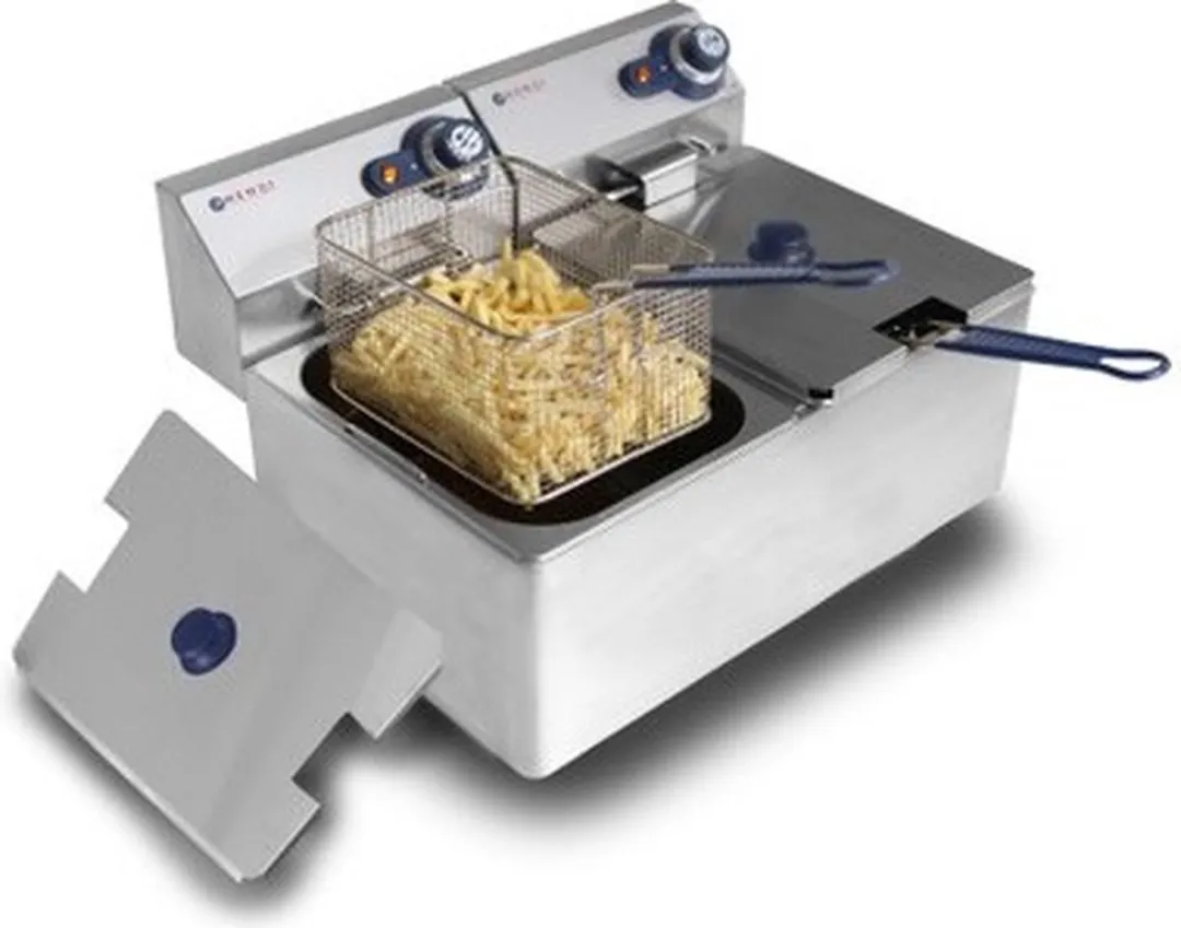 HENDI Blue Line Dubbele Friteuse 2x4L - 6000W - Zilver