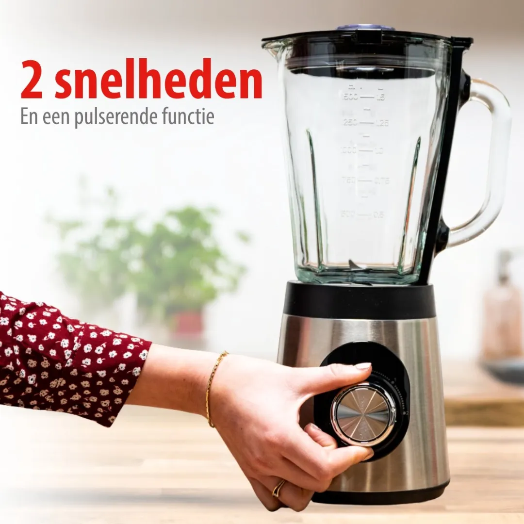 Alpina Blender Smoothie 1.5L Mixer 500W - Zilver