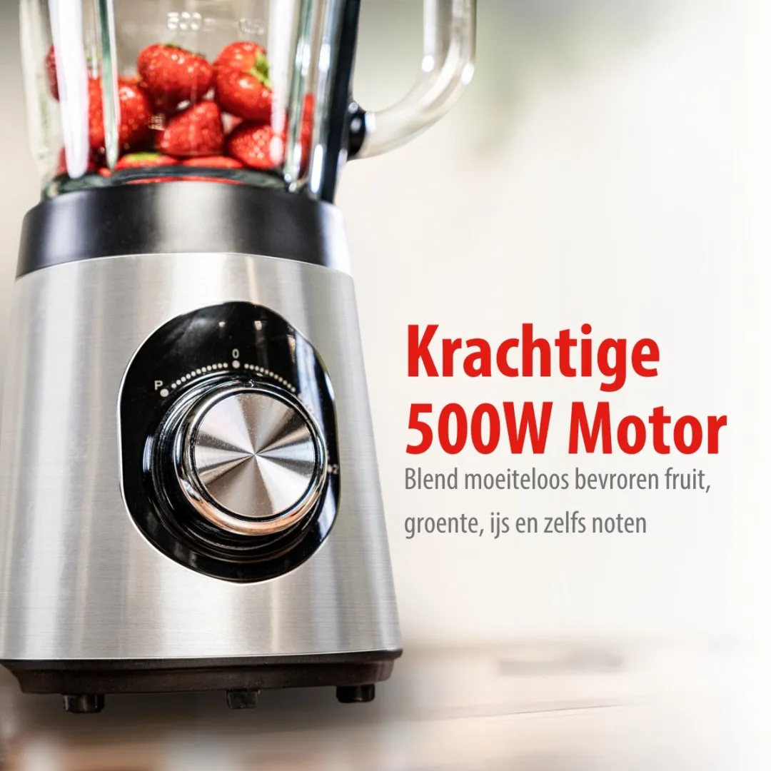 Alpina Blender Smoothie 1.5L Mixer 500W - Zilver