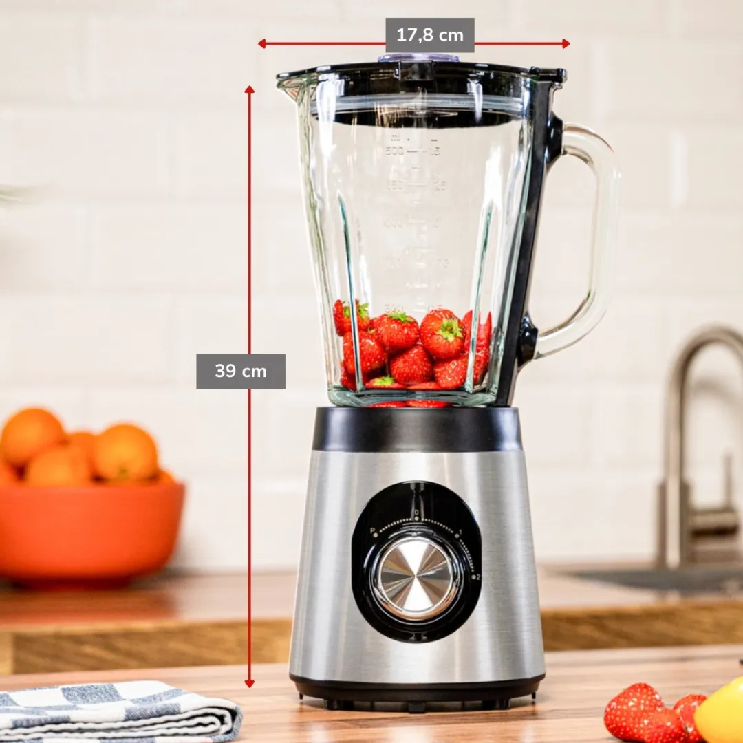 Alpina Blender Smoothie 1.5L Mixer 500W - Zilver - afbeelding 6 van 6