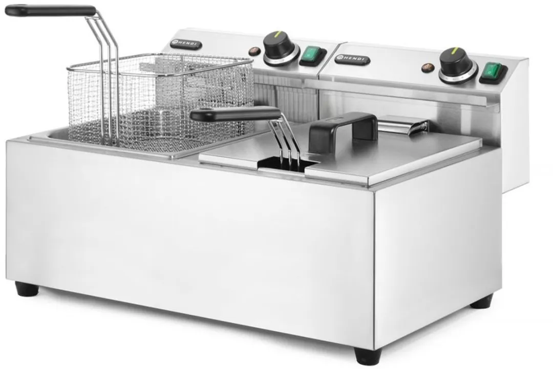 HENDI 207307 Dubbele Friteuse 16L - 7000W - Zilver