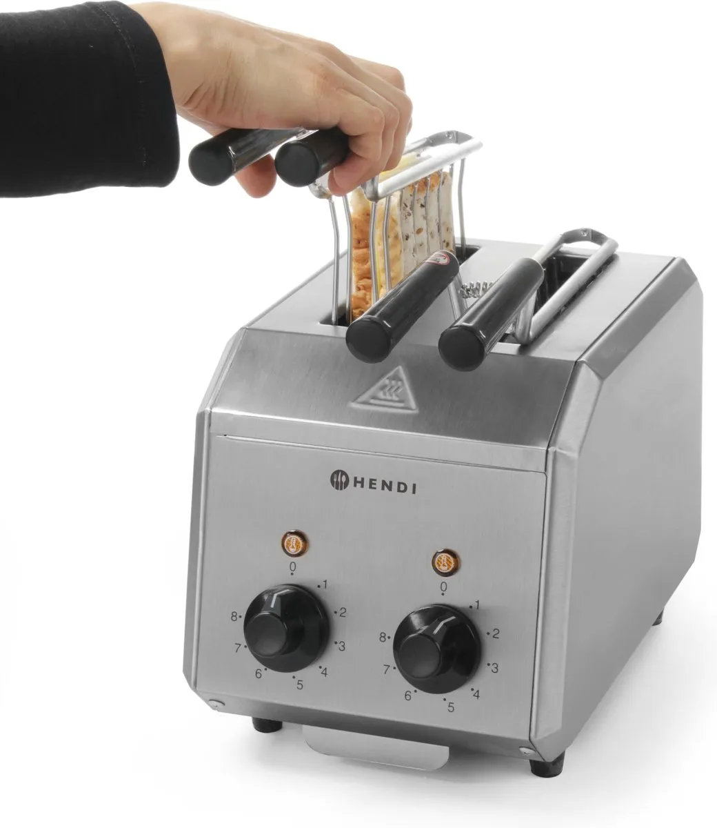 HENDI Tostiapparaat 262214 - 1200W - 2 Sandwiches - RVS