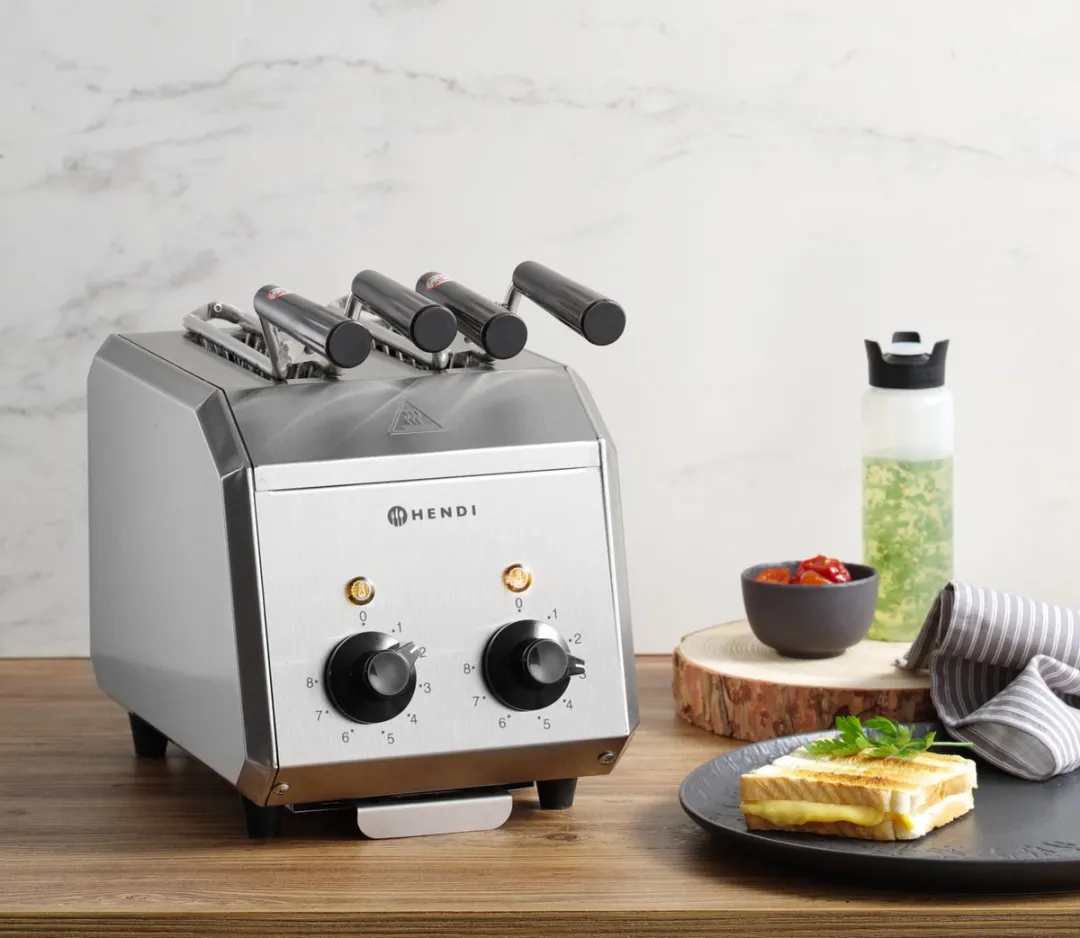 HENDI Tostiapparaat 262214 - 1200W - 2 Sandwiches - RVS