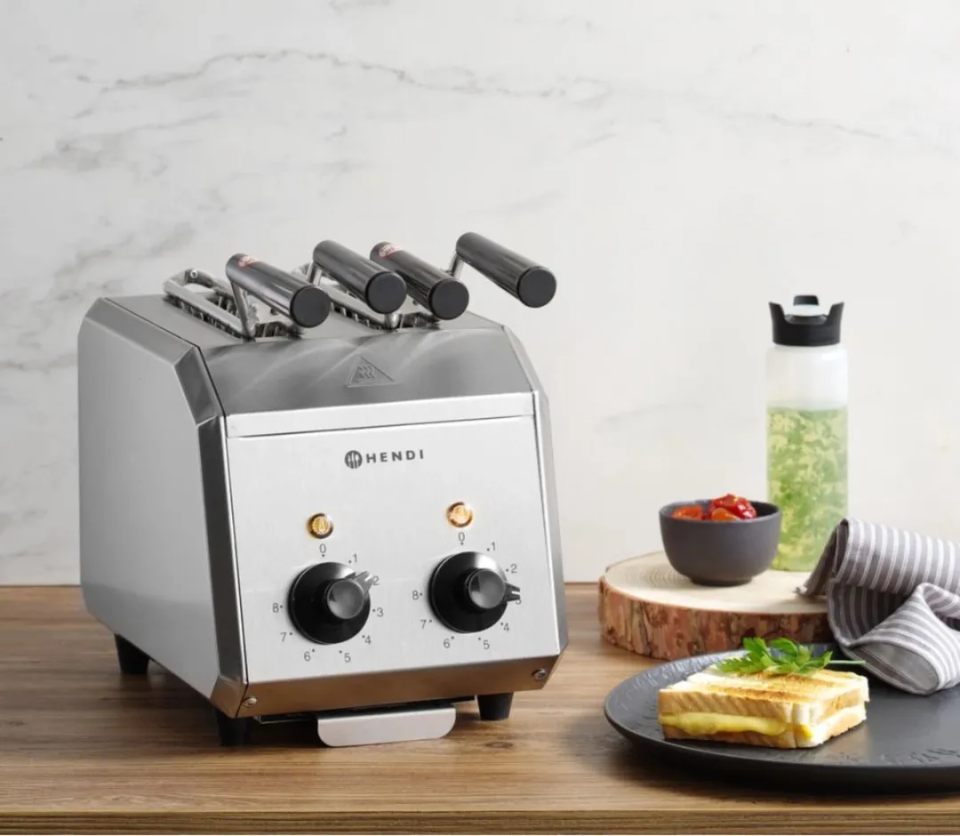 HENDI Tostiapparaat 262214 - 1200W - 2 Sandwiches - RVS