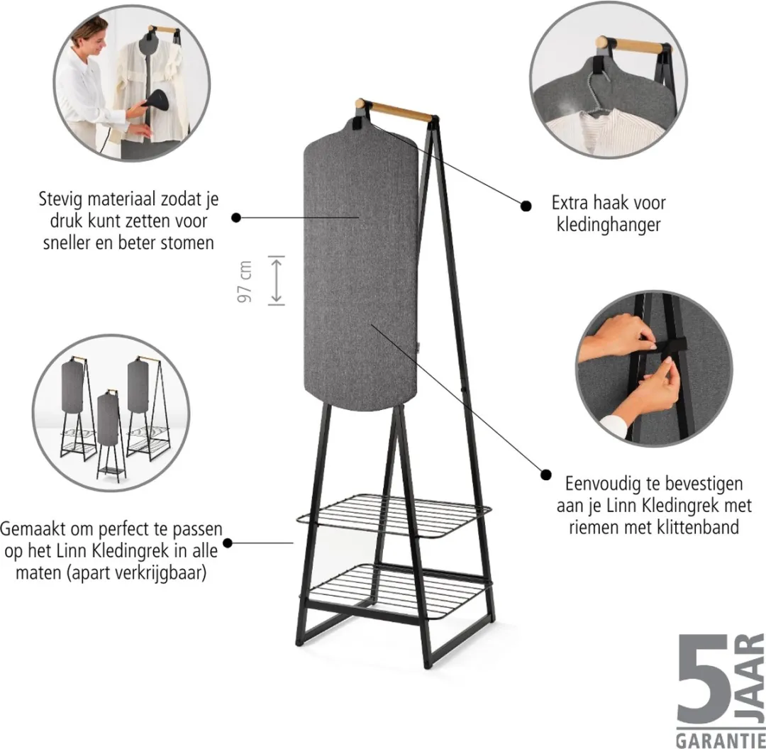 Brabantia Refresh & Steam Kledingstoombord Pepper Black