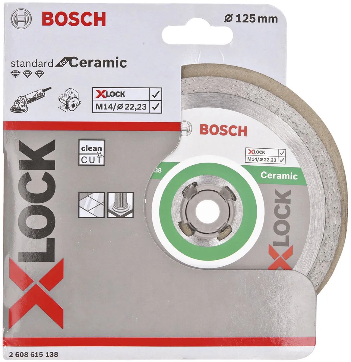 Bosch X-LOCK Diamantdoorslijpschijf 125mm - Keramiek/Steen - 2608615138