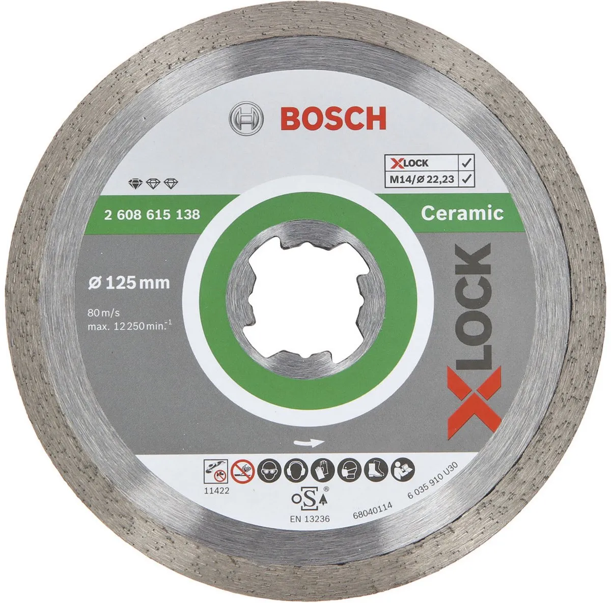 Bosch X-LOCK Diamantdoorslijpschijf 125mm - Keramiek/Steen - 2608615138