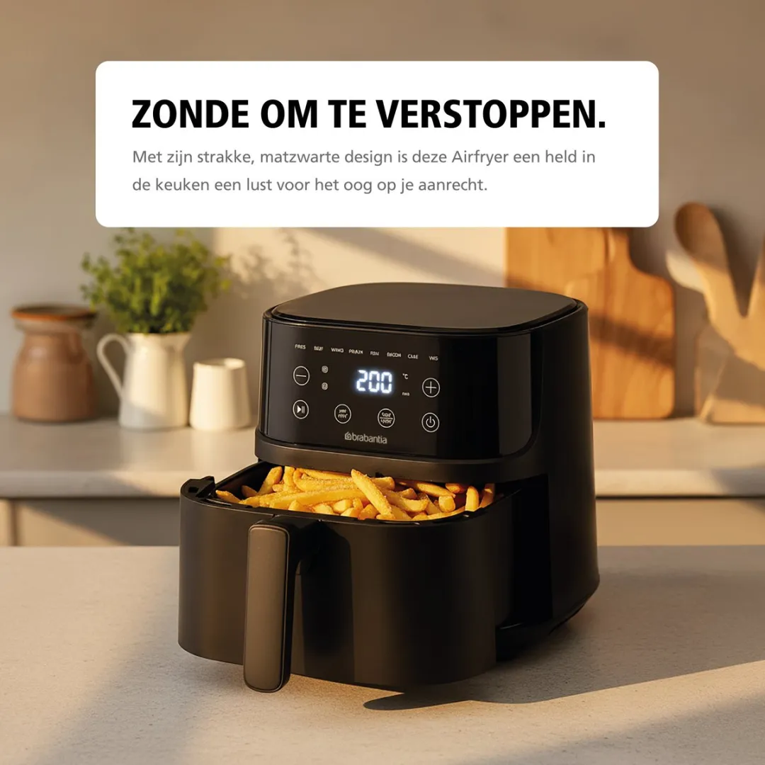 Brabantia Airfryer XL BBEK1134 - 4L - 1700W - Zwart