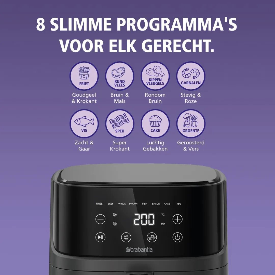 Brabantia Airfryer XL BBEK1134 - 4L - 1700W - Zwart