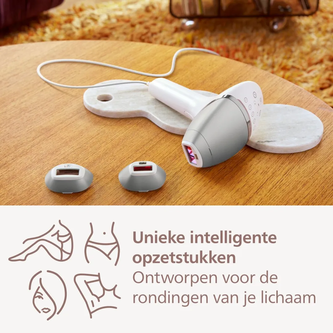 Philips Lumea Prestige 8000 BRI946/00 IPL Ontharingsapparaat - 3 Opzetstukken - Zilver/Wit