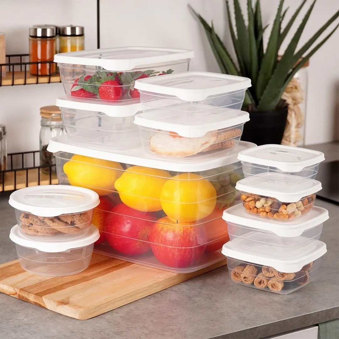 Excellent Houseware Voedselcontainers Set 11 Stuks - Transparant/Wit