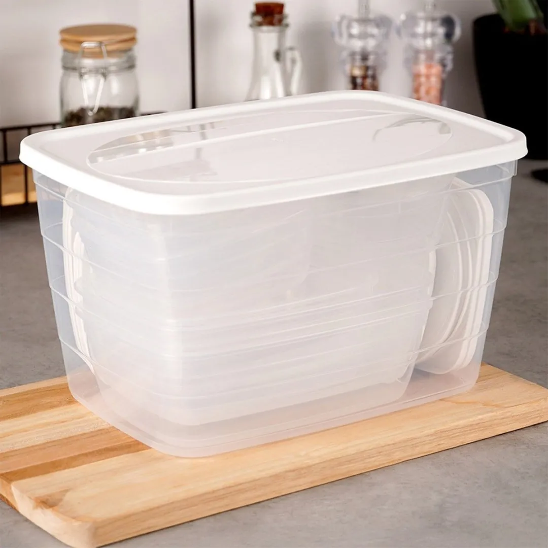 Excellent Houseware Voedselcontainers Set 11 Stuks - Transparant/Wit