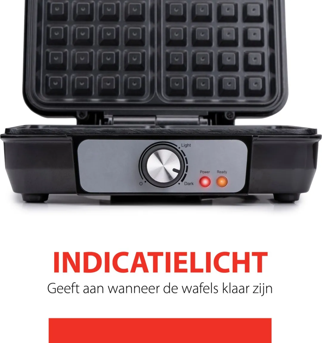 Alpina Wafelijzer 1000W - 2 Platen - Zilver