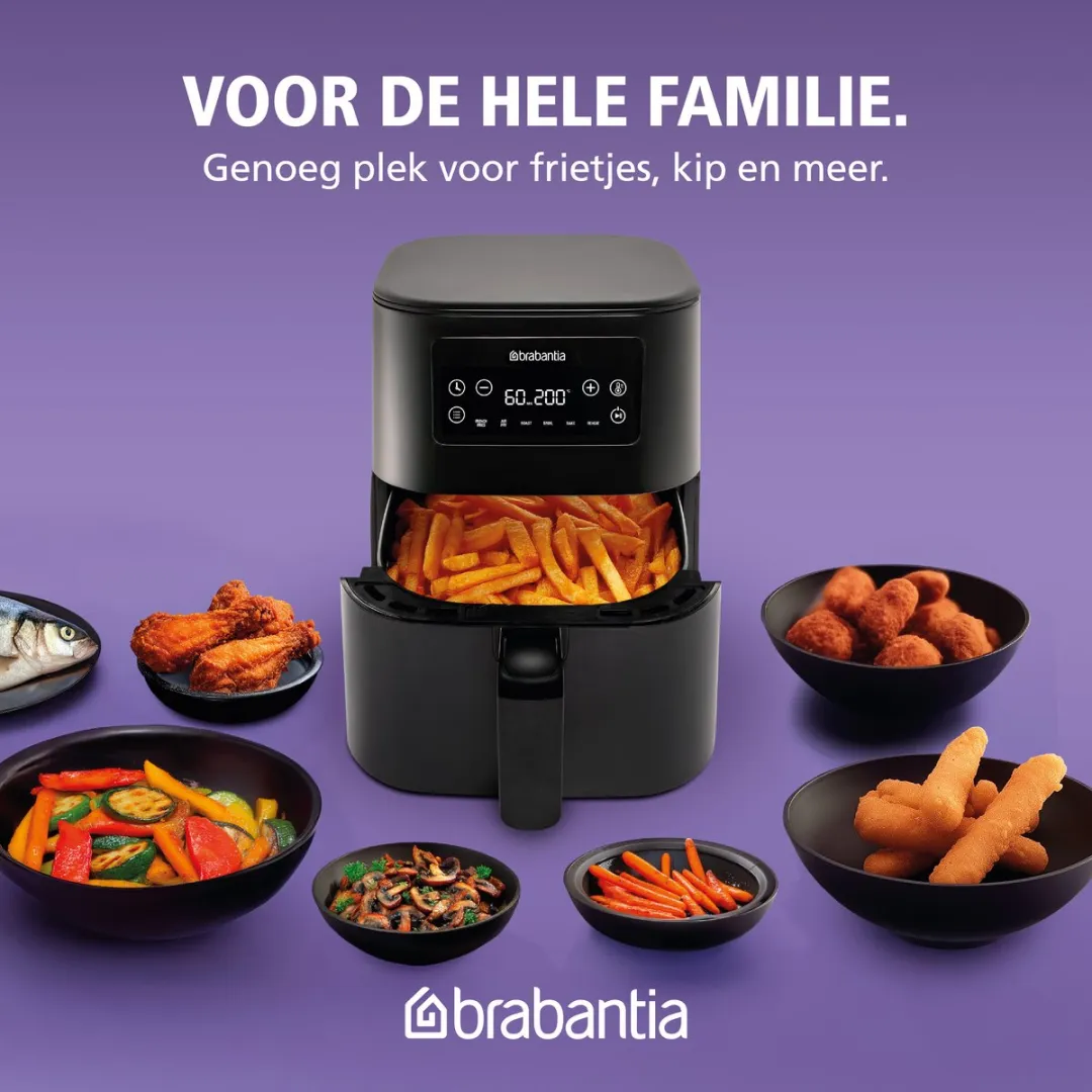 Brabantia Airfryer XXL BBEK1137 - 1700W - 5.7L - Zwart
