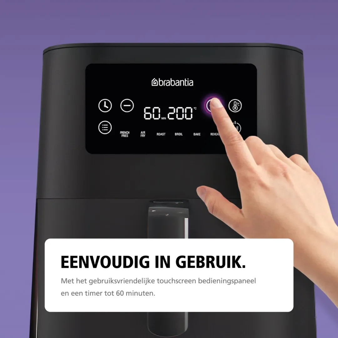 Brabantia Airfryer XXL BBEK1137 - 1700W - 5.7L - Zwart