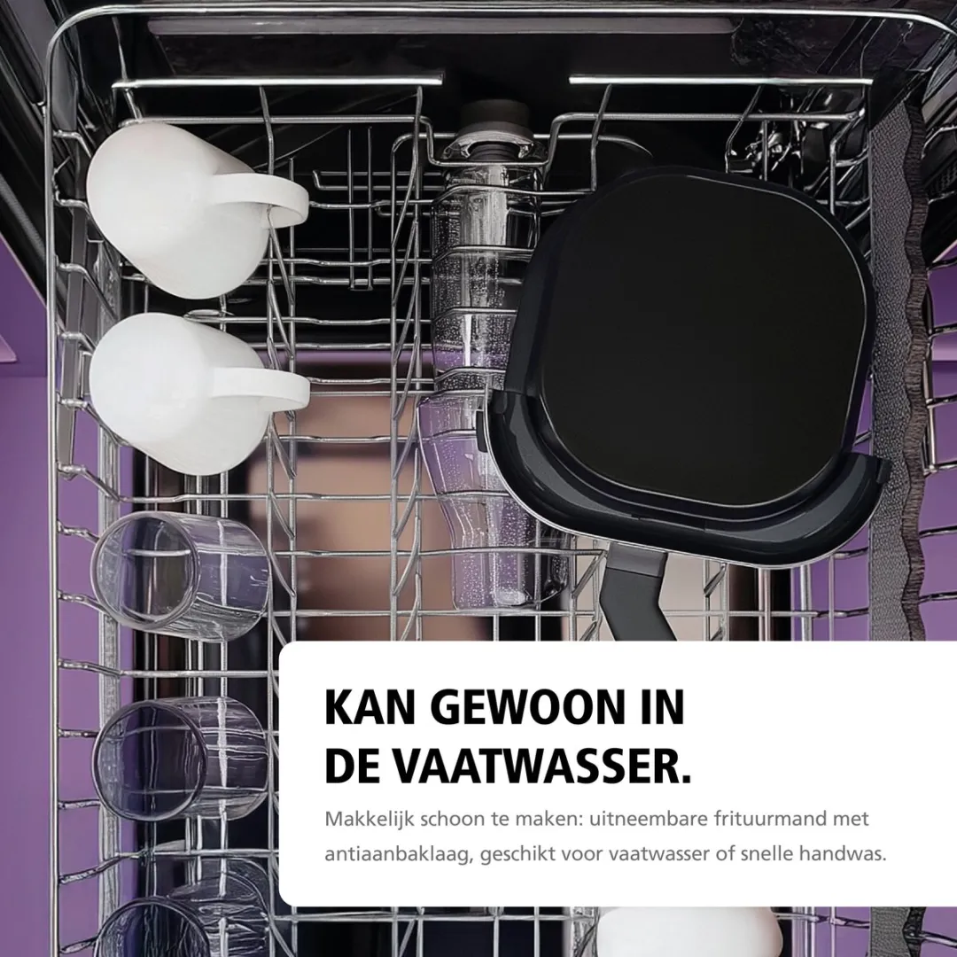 Brabantia Airfryer XXL BBEK1137 - 1700W - 5.7L - Zwart - afbeelding 6 van 6