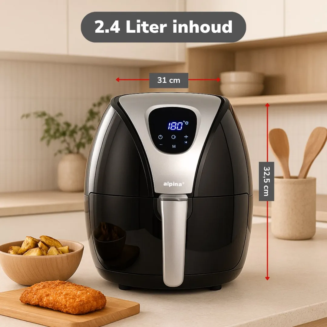 Alpina Airfryer 2.4L - 1500W - Zwart