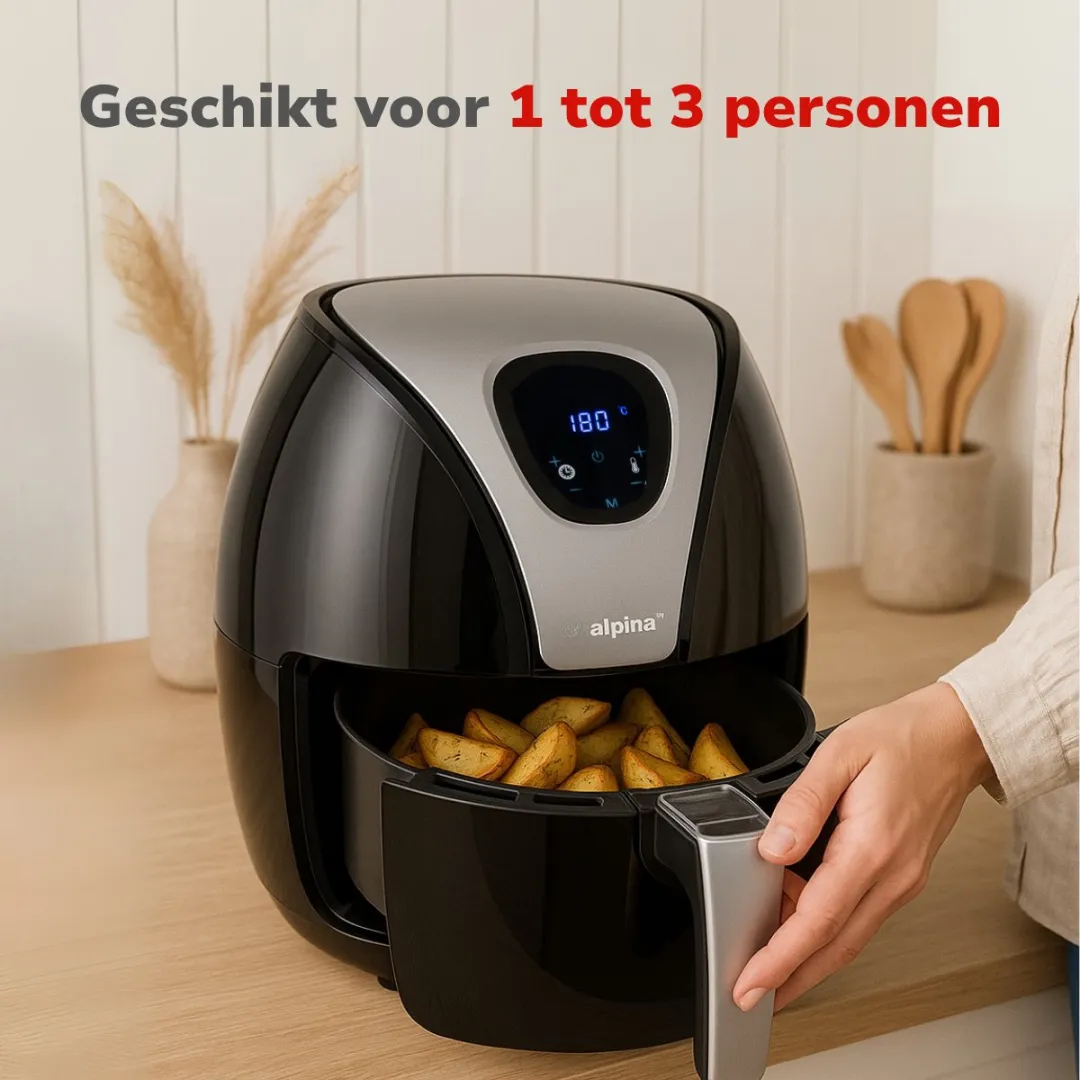 Alpina Airfryer 2.4L - 1500W - Zwart - afbeelding 6 van 6