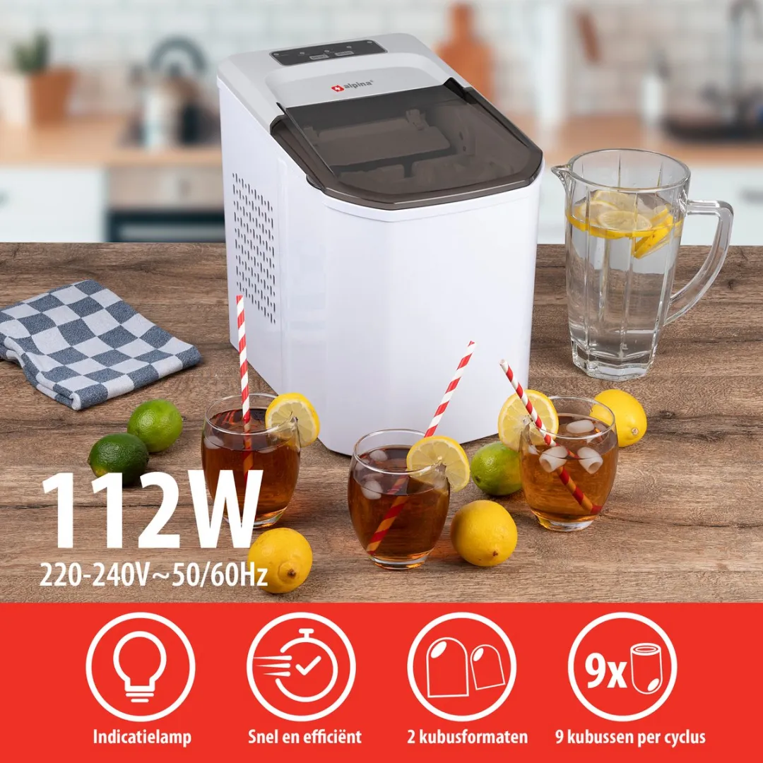Alpina Ijsblokjesmachine - 2 Formaten - 112W - Wit - afbeelding 6 van 6