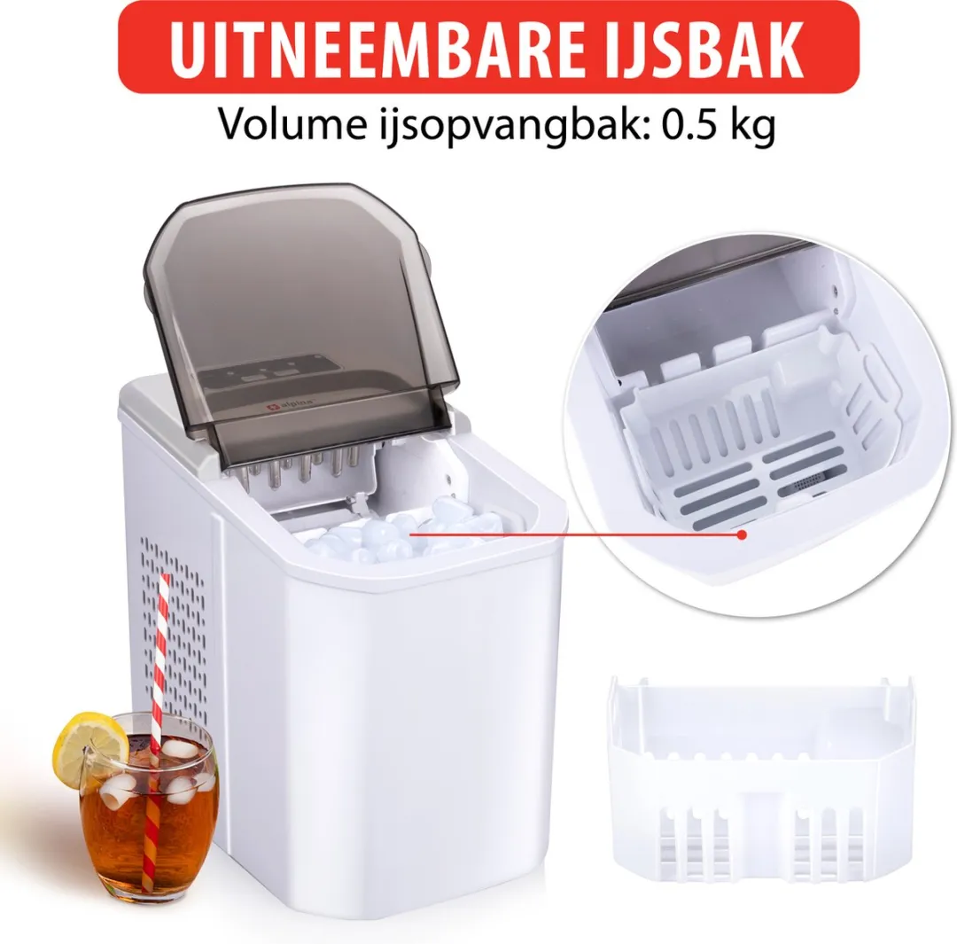 Alpina Ijsblokjesmachine - 2 Formaten - 112W - Wit