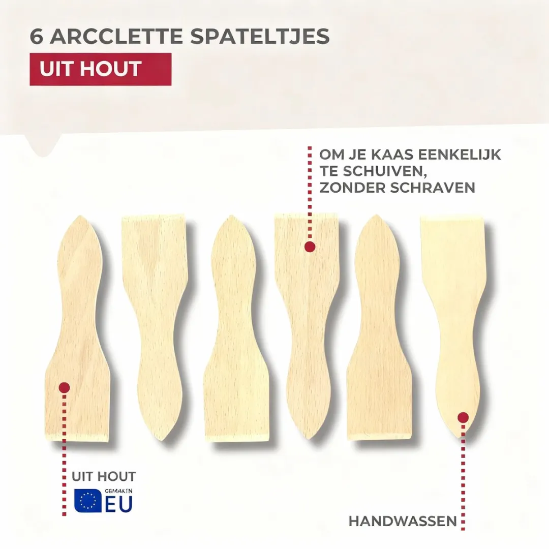 Fackelmann 8641650 Raclette Spatels - 6 Stuks Hout