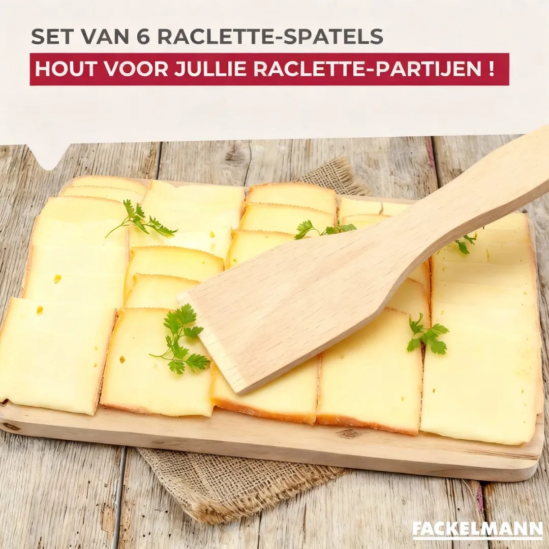 Fackelmann 8641650 Raclette Spatels - 6 Stuks Hout - afbeelding 6 van 6