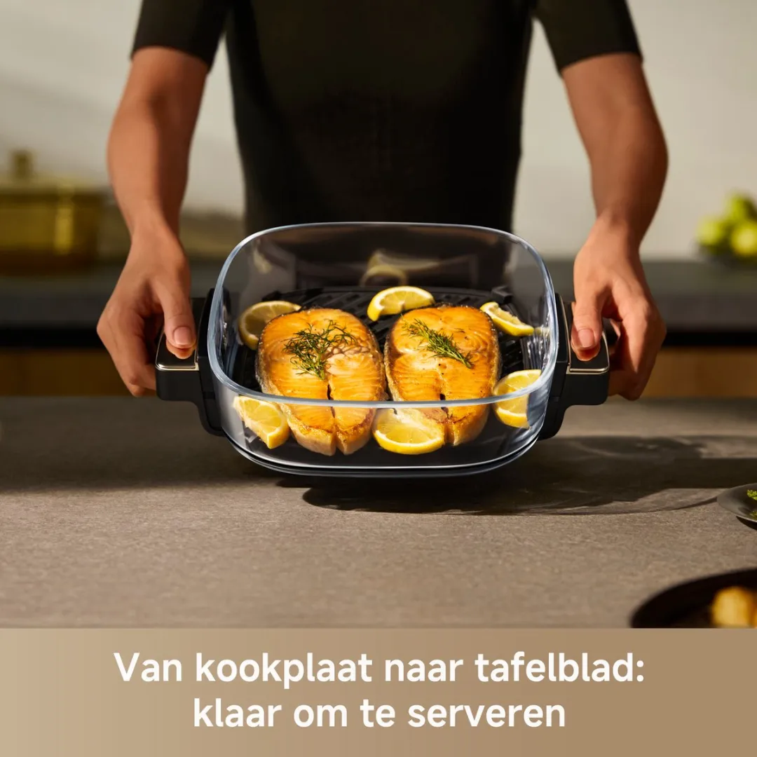 Mova Aeroglass AF20 Pro Airfryer - 1700W - 4L + 2,5L - Zwart