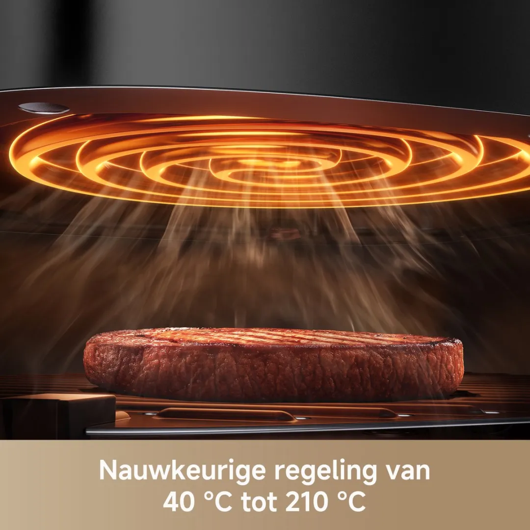 Mova Aeroglass AF20 Pro Airfryer - 1700W - 4L + 2,5L - Zwart
