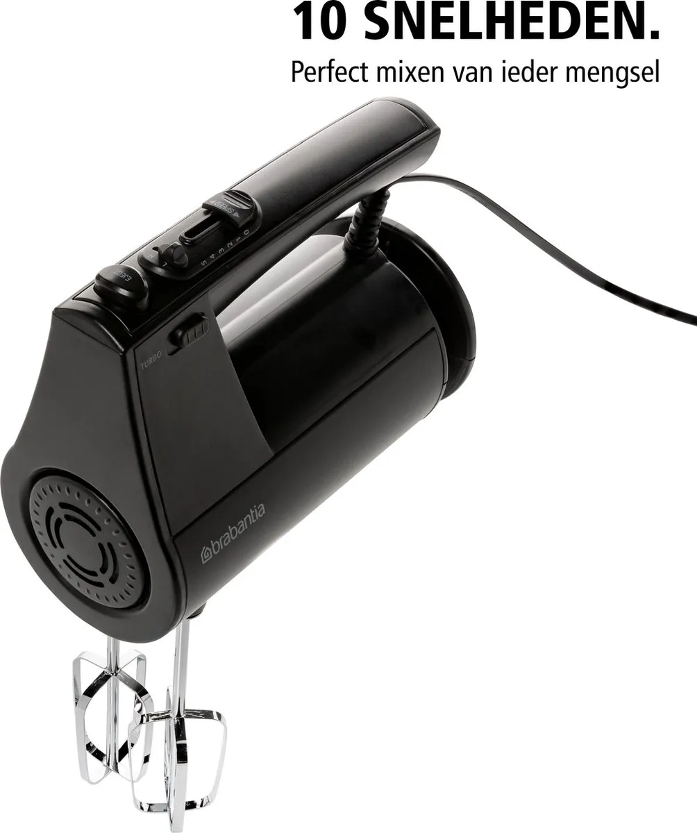 Brabantia BBEK1071MB Handmixer 300W - 10 Snelheden - Zwart