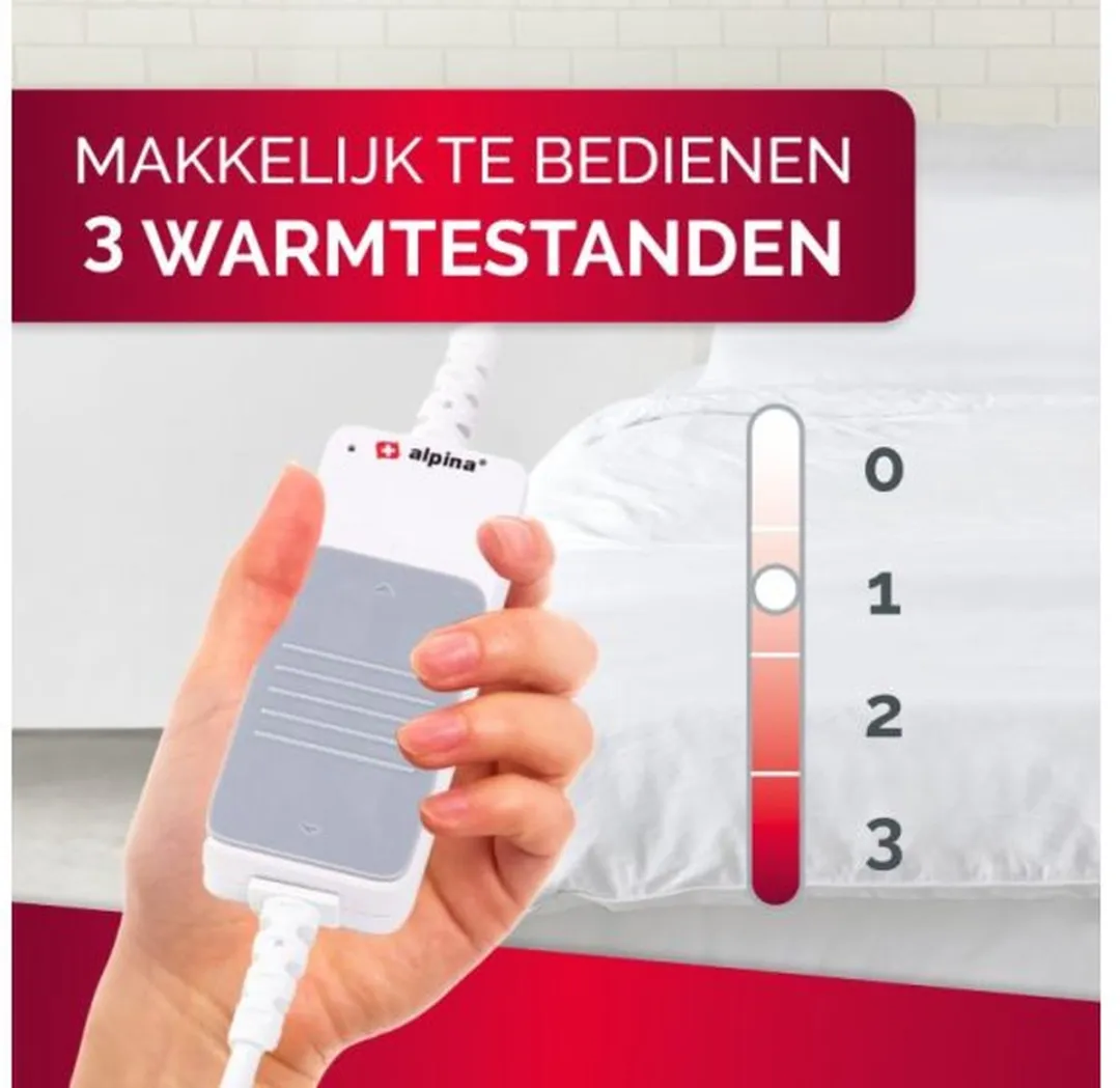 Alpina Elektrische Onderdeken 150x80cm Wit - 60W