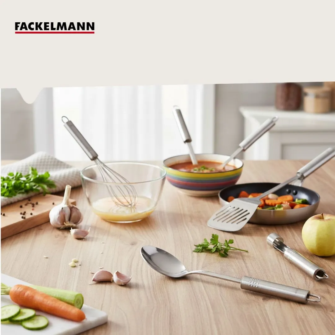 Fackelmann Roestvrijstalen Keukengerei Set 9-delig - 19,5-36cm - Grijs