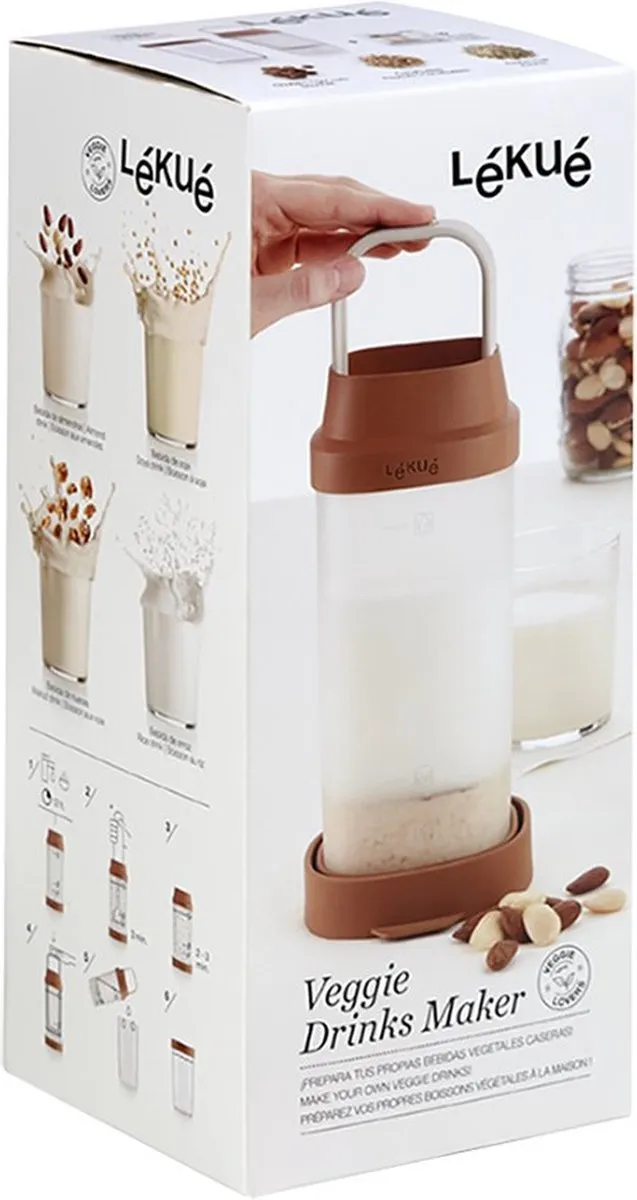 Lékué Veggie Drink Maker Vegan Melk Maker 1L - Terracotta Pink