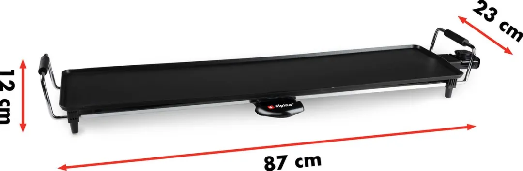 Alpina Teppanyaki Bakplaat 1800W - 87x23cm - 10 Personen