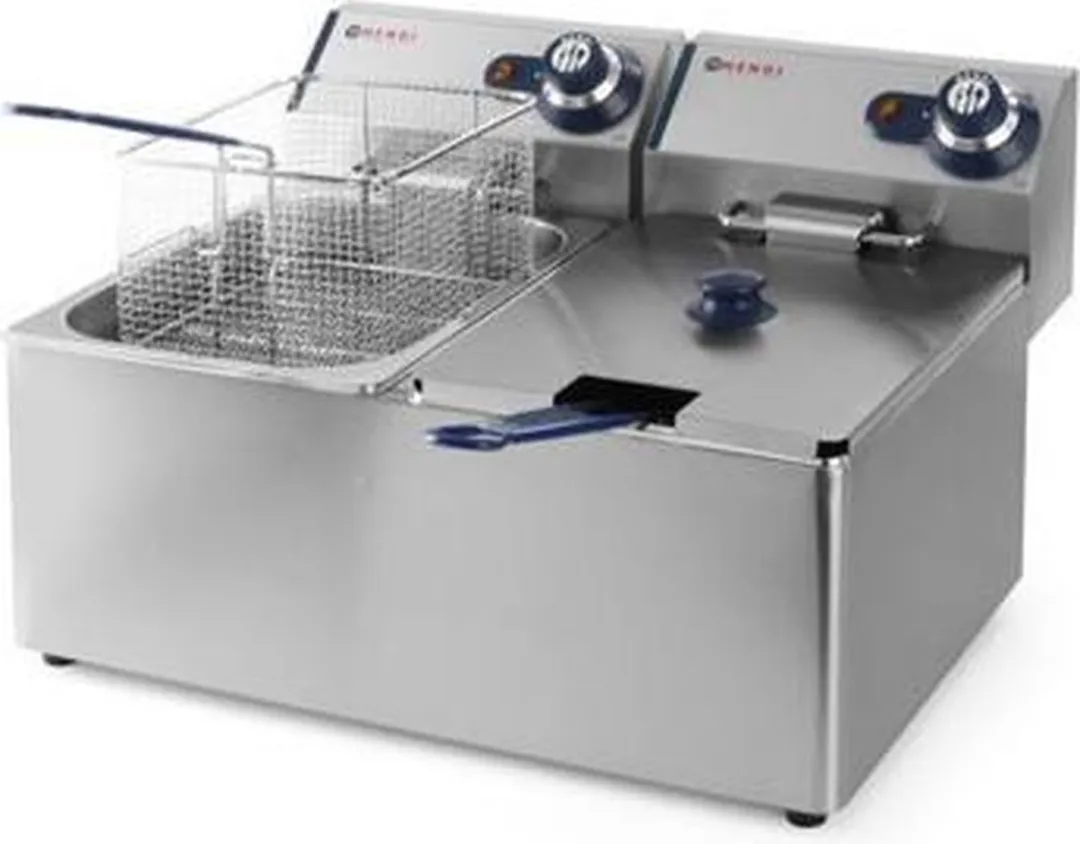 Hendi Dubbele Friteuse 2x8L - 7000W - Roestvrij Staal